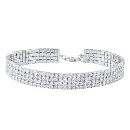 SILVEGO Stříbrný tenisový náramek Syeda s Brilliance Zirconia - 17+3 cm