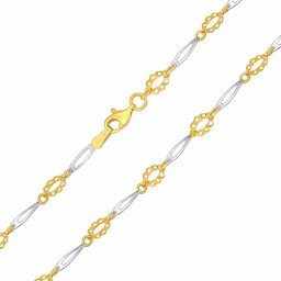 SILVEGO Zlatý náhrdelník Calista ze žlutého a bílého zlata – šířka 5 mm - 42 cm