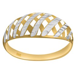 SILVEGO Zlatý prsten Caladan ze žlutého a bílého zlata - obvod 54 mm