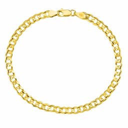 SILVEGO Zlatý náramek Curb Pancr ze žlutého zlata - 4,5 mm - 22 cm