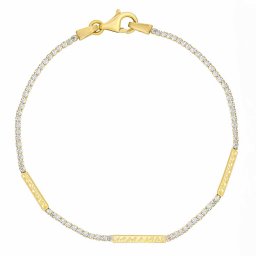 SILVEGO Zlatý náramek Eleganza ze žlutého zlata s Brilliance Zirconia- 2,5 mm - 19 cm
