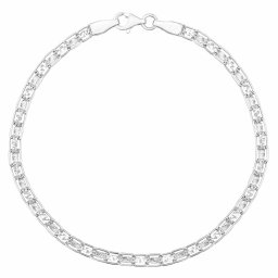 SILVEGO Zlatý náramek Nilnix z bílého zlata - 3,5 mm - 18 cm