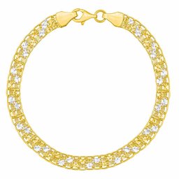 SILVEGO Zlatý náramek Corona ze žlutého a bílého zlata - 5 mm - 19 cm