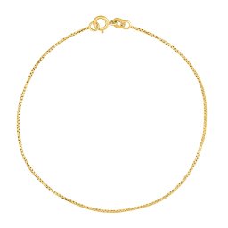 SILVEGO Zlatý náramek Box ze žlutého zlata - 0,8 mm - 18 cm
