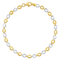 SILVEGO Zlatý náramek Apollon ze žlutého a bílého zlata s broušenými dvojitými očky - 4 mm - 19 cm