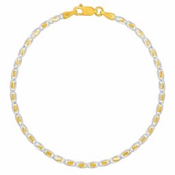 SILVEGO Zlatý náramek Valentino ze žlutého a bílého zlata s broušenými očky - 2,5 mm - 20 cm