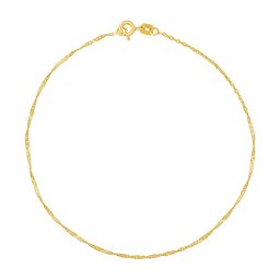 SILVEGO Zlatý náramek Singapur ze žlutého zlata - 1,2 mm - 17 cm