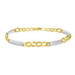 SILVEGO Zlatý náramek Sonia ze žlutého a bílého zlata s broušenými destičkami - 4,6 mm - 18 cm