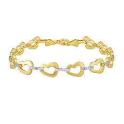 SILVEGO Zlatý náramek Amavell ze žlutého zlata a Brilliance Zirconia - 7,3 mm - 19 cm
