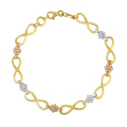 SILVEGO Zlatý náramek Alivea ze žlutého, bílého, růžového zlata a Brilliance Zirconia - 5,8 mm - 18 cm
