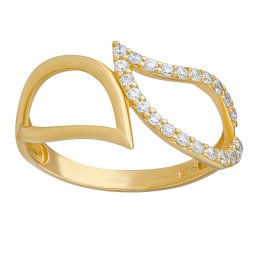 SILVEGO Zlatý prsten Corinne ze žlutého zlata s čirými Brilliance Zirconia - obvod 54 mm