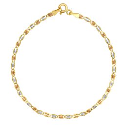 SILVEGO Zlatý náramek Valentino ze žlutého, bílého a růžového zlata s broušenými očky - 2,5 mm - 19 cm