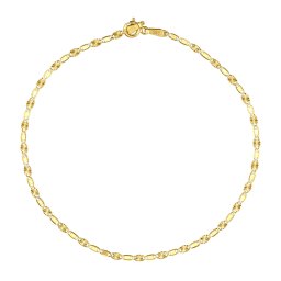 SILVEGO Zlatý náramek Valentino ze žlutého zlata se střídavými broušenými očky - 2 mm - 19 cm