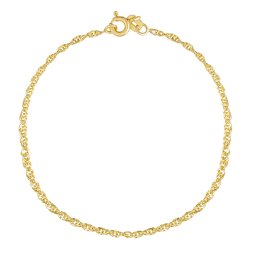 SILVEGO Zlatý náramek Singapur ze žlutého zlata - 1,7 mm - 18 cm