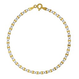 SILVEGO Zlatý náramek MARINE 3 mm s rytím v kombinaci žlutého a bílého zlata - 19 cm