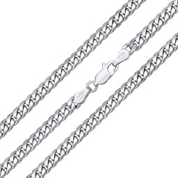 SILVEGO Stříbrný řetěz CURB Pancer 5 mm - rhodiovaný - 55 cm