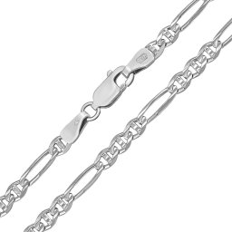 SILVEGO Stříbrný náhrdelník Figaro - 3,4 mm - 50 cm