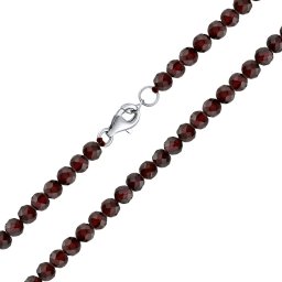 SILVEGO Stříbrný náhrdelník Tabby s pravým granátem - 50 cm