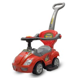 Dětské odrážedlo s vodící tyčí 3v1 Baby Mix Mega Car červené