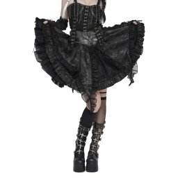 dámská volánová sukně DEVIL FASHION - Shadow Harpy - černá - SKT250