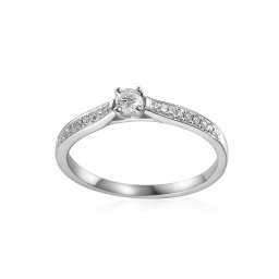 Zlatý zásnubní prsten s diamanty 0,160 ct Adel white IZBR404A