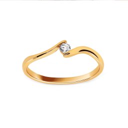 Jedinečný prsten s diamantem Mirabell, žluté zlato 14K IZBR1478
