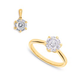 Souprava Lilith s lab-grown diamantem, žluté zlato 14K IZLG1519S