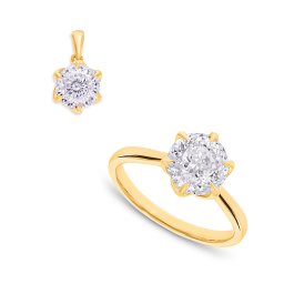 Souprava Malíh s lab-grown diamanty, žluté zlato 14K IZLG1520S