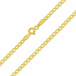 SILVEGO Zlatý řetízek Double Rombo ze žlutého zlata - 2,5 mm - 45 cm