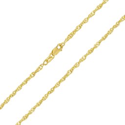 SILVEGO Zlatý řetízek Singapur ze žlutého zlata - 2,4 mm - 45 cm