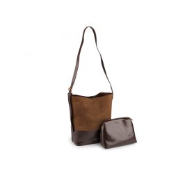 Kabelka imitace broušená kůže s pouzdrem 32x28 cm, barva 2 hnědá