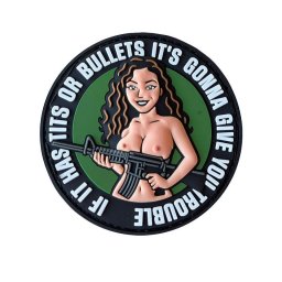 101INC nášivka 3D plastová TITS OR BULLETS velcro