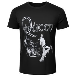 pánské tričko QUEEN - LIVE B&W - černé - PLASTIC HEAD - PH13791