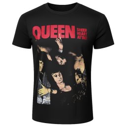 pánské tričko QUEEN - SHEER HEART ATTACK - černé - PLASTIC HEAD - PH13785