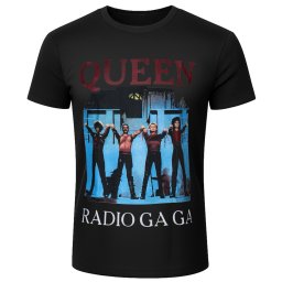 pánské tričko QUEEN - RADIO GAGA - černé - PLASTIC HEAD - PH13776