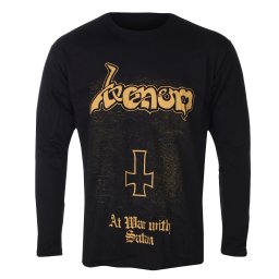 pánské tričko s dlouhým rukávem VENOM - AT WAR WITH SATAN - GOLD - černé - PLASTIC HEAD - PH13937LS