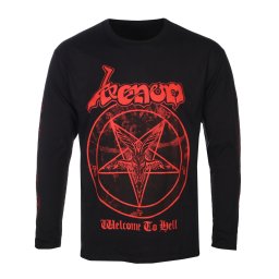 pánské tričko s dlouhým rukávem VENOM - WELCOME TO HELL - RED - černé - PLASTIC HEAD - PH13935LS