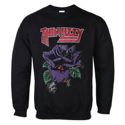 pánská mikina bez kapuce THIN LIZZY - BLACK ROSE - černá - PLASTIC HEAD - THL003SWN