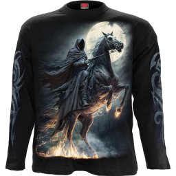 pánské tričko s dlouhým rukávem SPIRAL - SHADOW RIDER - černé - T238M301