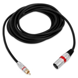 Electronic-Star Cinch konektor na XLR samce, DJ, PA kabel, 5 metrů, červený