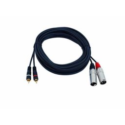 Electronic-Star Cinch k XLR samčímu kabelu, 6 m, DJ, PA kabel, stereo