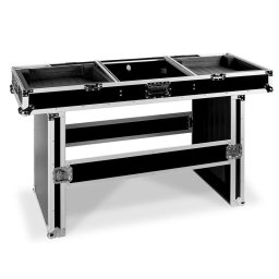 FrontStage Profi DJ stůl Coffin Case pro 2 přehrávače a mixér, polstrovaný, 155 cm
