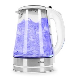 OneConcept Blue Lagoon, 2200W, rychlovarná konvice z nerezové oceli, LED, 1,7l, bílá barva