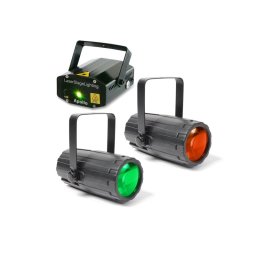 Beamz Light Package 2, set disko světelných efektů, 2x světelný efekt, 1x laser