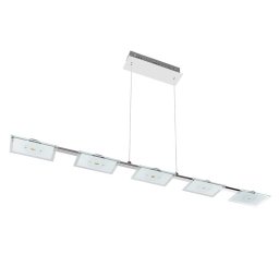 Lightcraft Vegard 5, 5x 5W, závěsné svítidlo / lustr s LED lampami, 400lm, otočný a náklonný, sklo + chrom