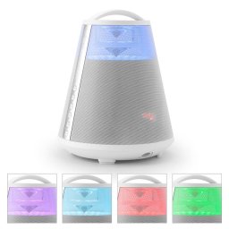 LTC FREESOUND65, bílý, bluetooth reproduktor, baterie, 360 ° ozvučení, LED, AUX, USB, FM