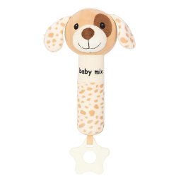 Dětská pískací plyšová hračka Baby Mix pes hnědý
