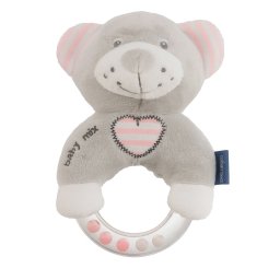 Dětské plyšové chrastítko Baby Mix medvěd růžový