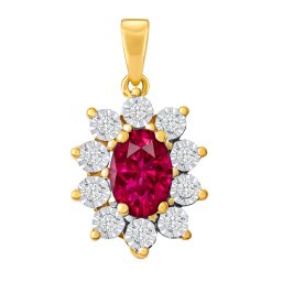 Silvego Diamantový přívěsek Kate ze žlutého zlata s přírodním rubínem a diamanty 0,06 ct - DNN4351PGYRD