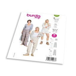 Střih Burda 5591 - Dámské kalhoty a šortky ve trojím provedení